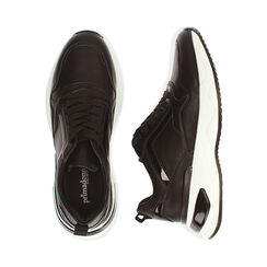 Baskets noires, semelle compensée 5 cm , Special Price, 182812426EPNERO035, 003 preview
