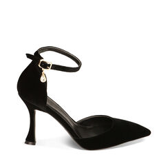 WOMEN SHOES OPEN SHANK VELVET NERO, Primadonna, 222126351VLNERO035, 001a