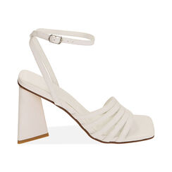 Sandali bianchi, tacco scultura 9 cm, Primadonna, 212721109EPBIAN036, 001 preview