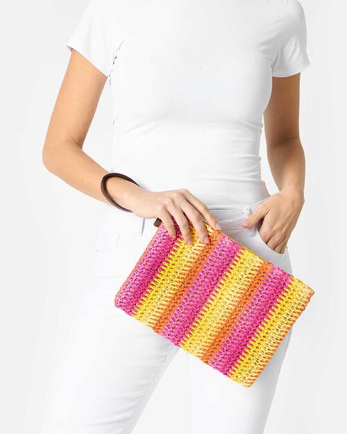 BORSA MARE POCHETTE RAFFIA GIAL, 