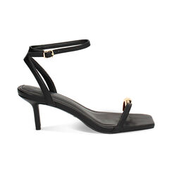 Sandalia de tacón mujer negro con cordones, Primadonna, 25M742916EPNERO035, 001 preview