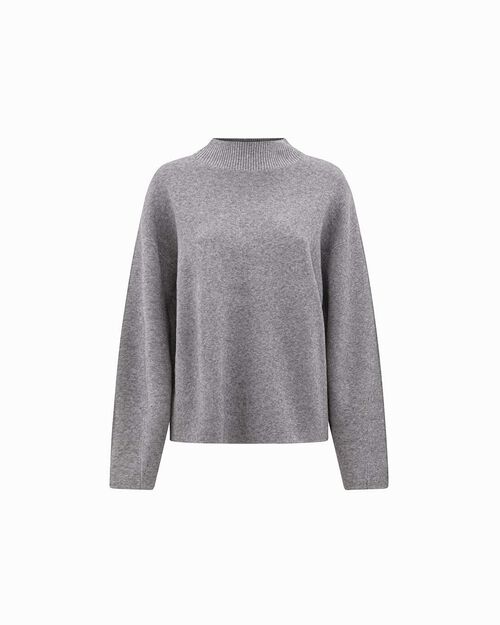 Pull gris col montant, GREY