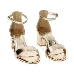 Sandali oro in laminato, tacco 5,5 cm, Ultime occasioni, 232707031LMOROG040, 002 preview