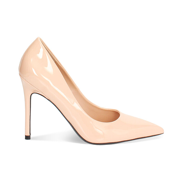 Décolleté nude in vernice, tacco 10,5 cm, Primadonna, 242102001VENUDE037