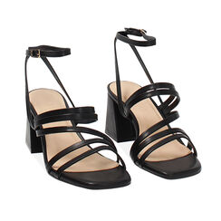 Sandalia con tacón mujer negra básica, Primadonna, 254916707EPNERO035, 003 preview