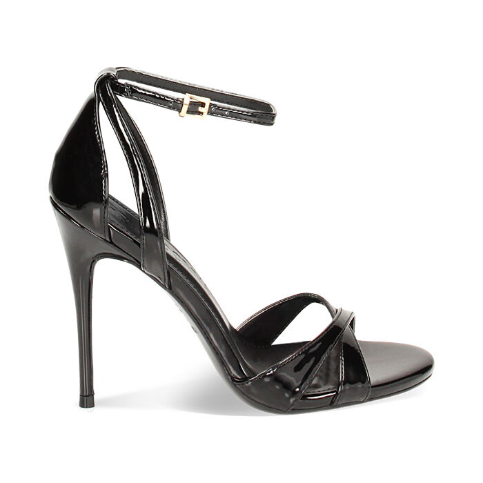 Sandale à talons femme noir vernis, Primadonna, 252107303VENERO035