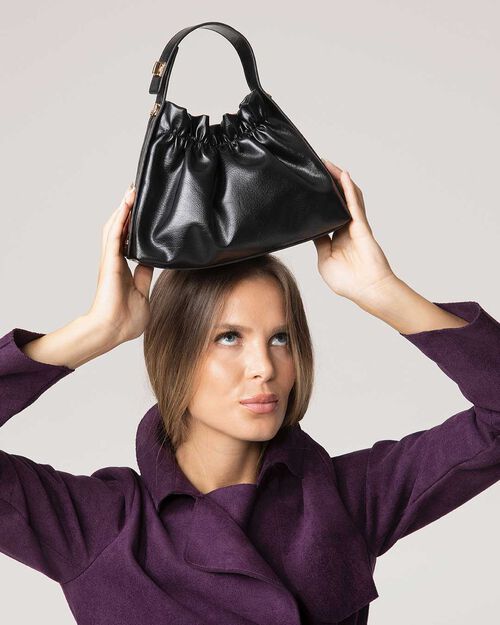 Mini bag nera con tracolla removibile, BLACK