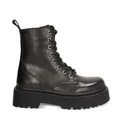Anfibi neri lucidi con suola in gomma di 5 cm, Primadonna, 267533391EUNERO035, 001a