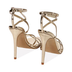 Sandali oro laminato, tacco 10,5 cm, Primadonna, 212173121LMOROG035, 003 preview