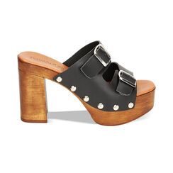 Zuecos negros de cuero, Primadonna, 234362838VANERO036, 001 preview