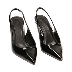 Slingback nere in naplak, tacco 8,4 cm, Primadonna, 222107301NPNERO036, 002 preview
