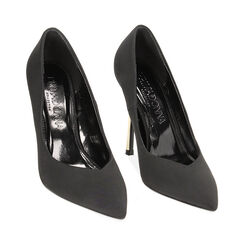 Décolleté slingback nere in lycra, tacco 10,5 cm, Primadonna, 232186102LYNERO035, 002 preview