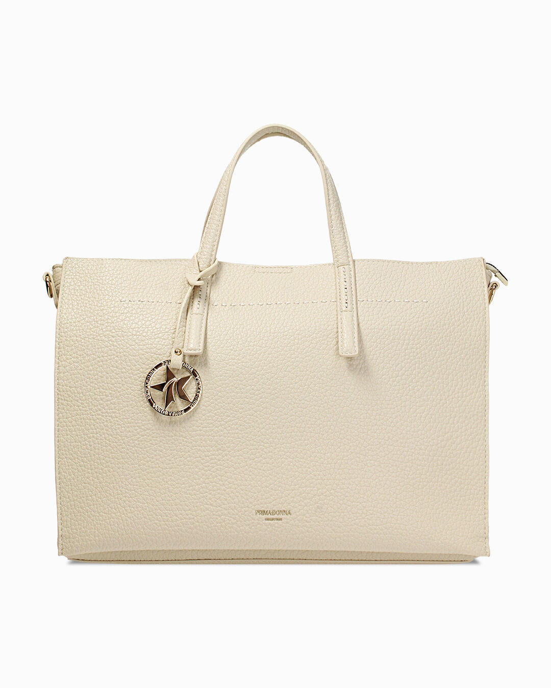Borsa a mano beige con tracolla removibile