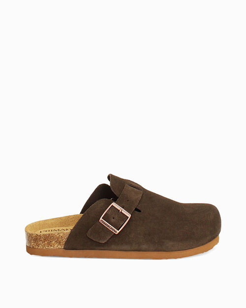 Sabot in camoscio testa di moro, DK BROWN