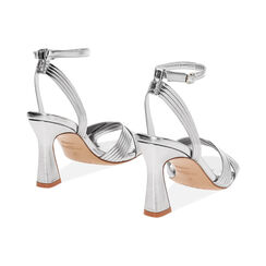 Sandalo donna argentato laminato, tacco 8,5 cm, Primadonna, 254944901LMARGE035, 004 preview