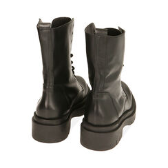 Botas militares de cuero negro, tacón de 4 cm., Special Price, 20A552040PENERO035, 003 preview