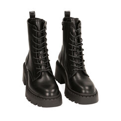 Anfibi neri, tacco 6,7 cm, Primadonna, 220623903EPNERO038, 002a