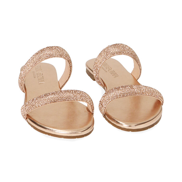 Sandali donna flat gioiello rosa oro Primadonna Collection