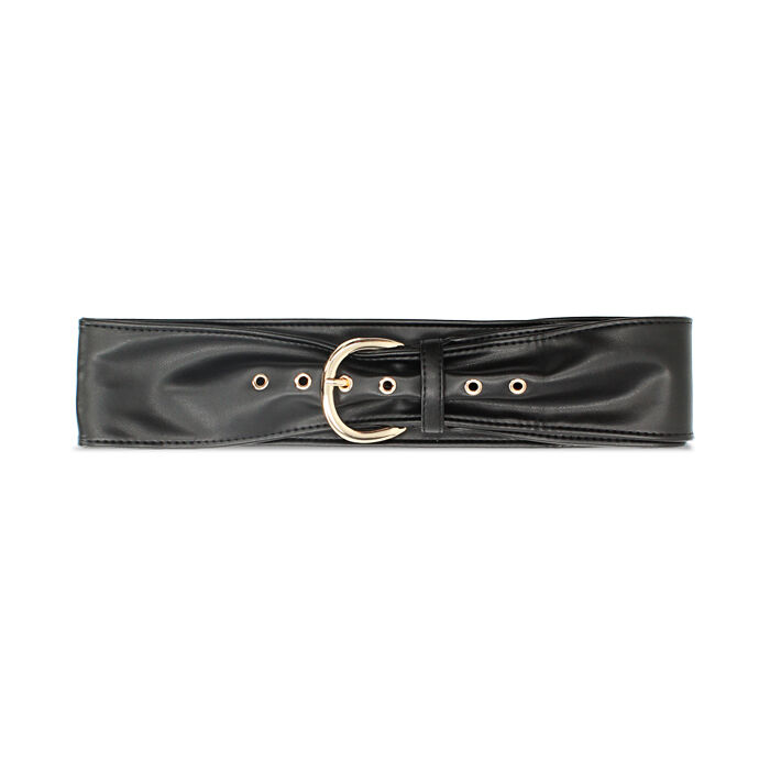 Ceinture noire et or avec détails chics, Primadonna, 26B400811EPNEORUNI
