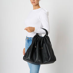 Borsa a mano nera con manico circolare, Primadonna, 262341875EPNEROUNI, 002a