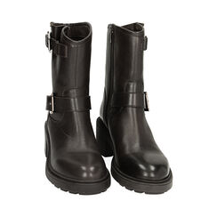 Stivaletti biker neri in pelle, Primadonna, 22N576504PENERO035, 002 preview