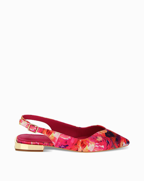 Ballerine slingback multicolor in raso, MULTI COLOR-FUCHSIA