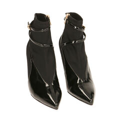 Ankle boots neri in tessuto, tacco 8,5 cm , Primadonna, 202162816LYNERO035, 002 preview
