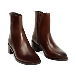Tronchetto marrone in pelle classico, Primadonna, 24N530065PEMARR035, 002 preview