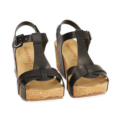 Sandalias negras, cuña fussbett de 5,5 cm, Rebajas, 19M912002EPNERO037, 002 preview