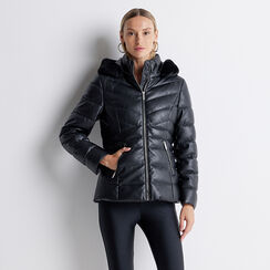 Piumino nero con cappuccio, Primadonna, 226521146EPNEROL, 001a