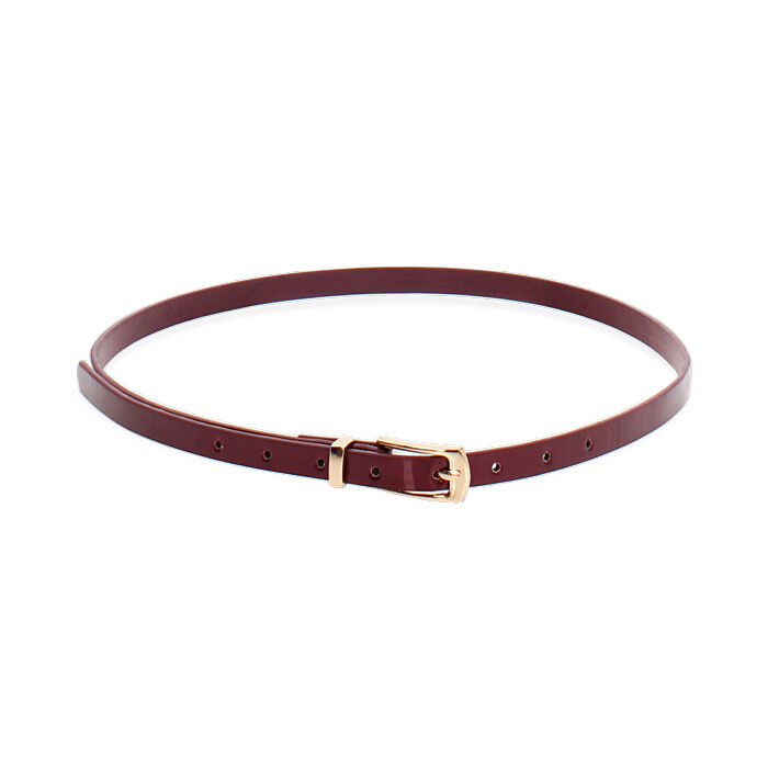 Cinturón de charol perlado cereza con detalles chic, Novedades, 26B413456SECHERUNI