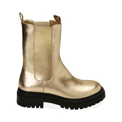 Chelsea boots oro laminato, tacco 4,5 cm , Primadonna, 203011211LMOROG035, 001 preview