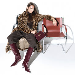 Bottes bordeaux en cuir verni avec talon de 4,3 cm, Primadonna, 264959501NPBORD036, 002 preview