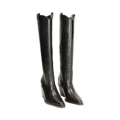 Bota negra de mujer con tacón de 8,2 cm, Primadonna, 26M546504LANERO036, 003 preview