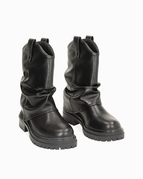 ZAPATOS BIKER SINTETICO NERO, BLACK