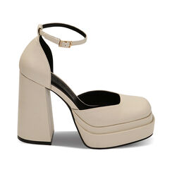 Décolleté platform panna, tacco 12 cm, Primadonna, 222150401EPPANN035, 001 preview