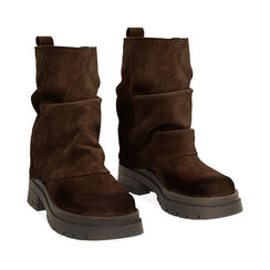 Stivaletto biker con gambale sceso in camoscio, Primadonna, 24L699702CMMORO036, 002 preview