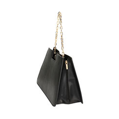 Sac à main noir avec chaînette, 235125460EPNEROUNI, 002a