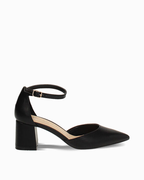 Open shank neri tacco 6 cm, BLACK