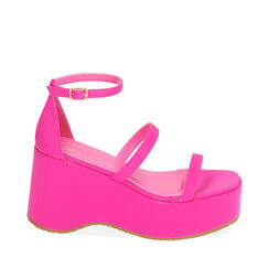 Sandali fucsia in tessuto, tacco 9 cm, Primadonna, 214915751LYFUCS035, 001a