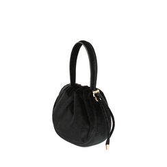 Mini bag nera in velluto, 245125843VLNEROUNI, 002a
