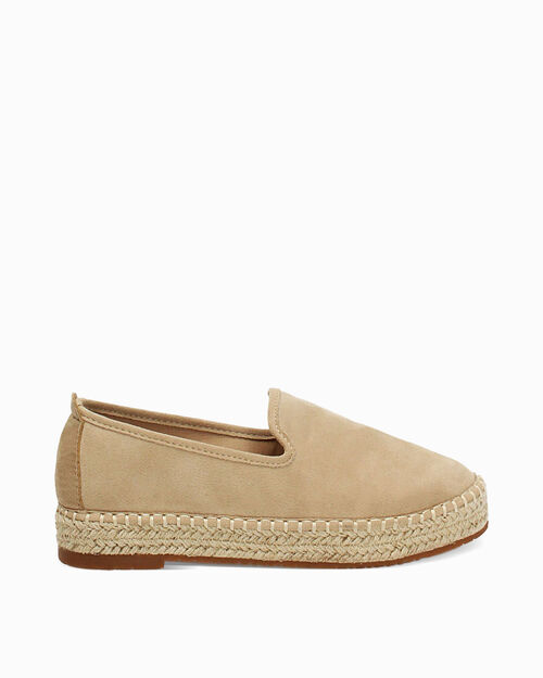 Espadrillas beige con tacco 3 cm, BEIGE