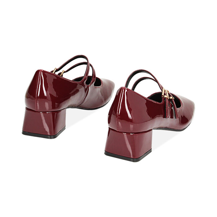 Scarpe Mary Jane Donna Con Tacco Medio - Verniciate, Per Scuola O Ufficio