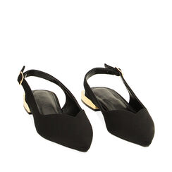 Ballerine slingback nere in lycra, Primadonna, 234946666LYNERO035, 002a