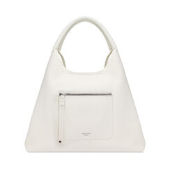 Borsa a spalla bianca con tracolla removibile, Borse, 275700618EPBIANUNI, 001a