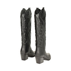 Stivale texano nero con gambale impunturato, Primadonna, 24B800501EPNERO035, 003 preview