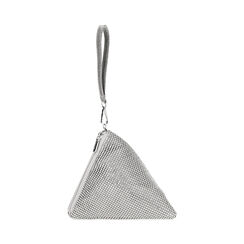 Mini bolsa de mujer plateada laminada con piedras, Primadonna, 255102403LPARGEUNI, 003 preview