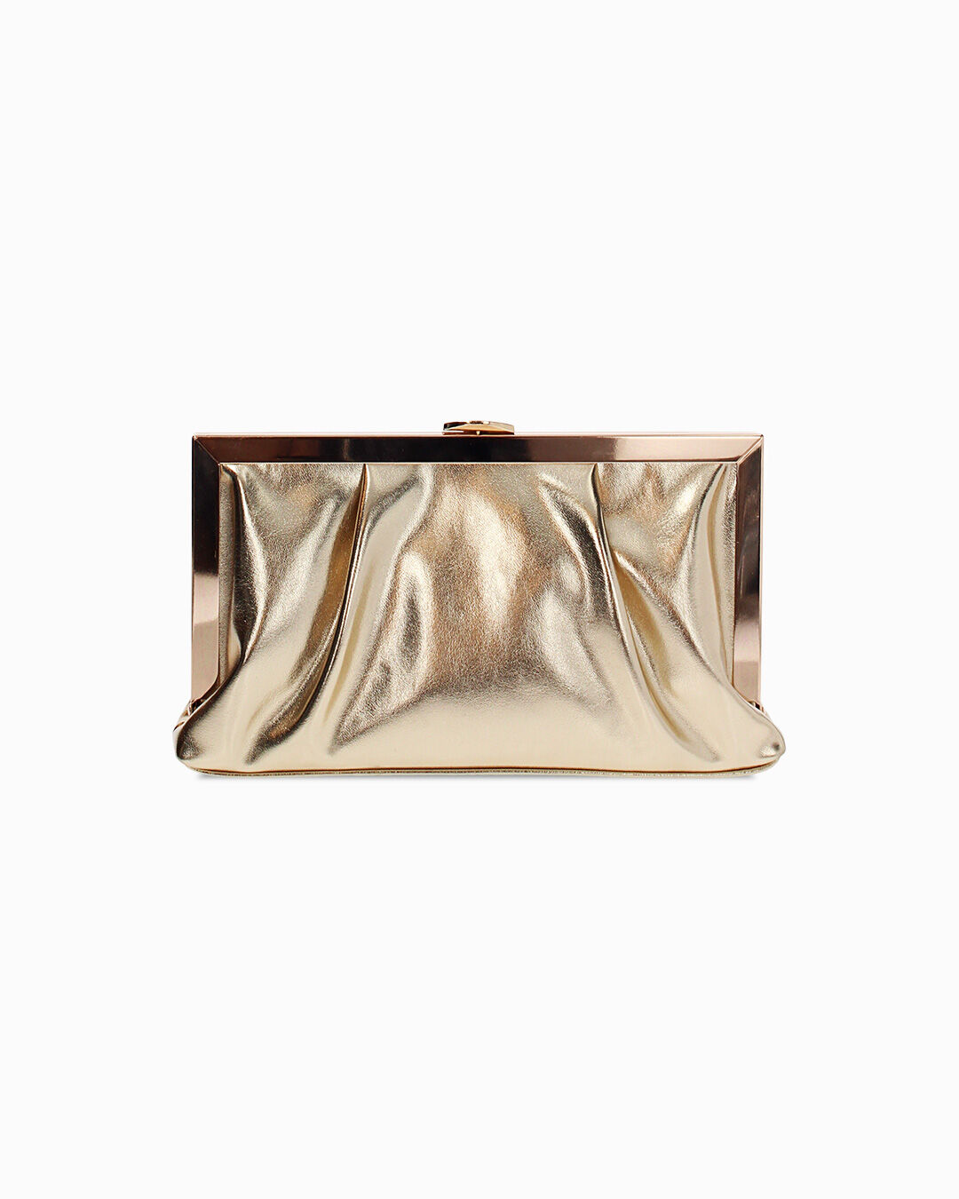 Pochette oro scintillante con tracolla removibile