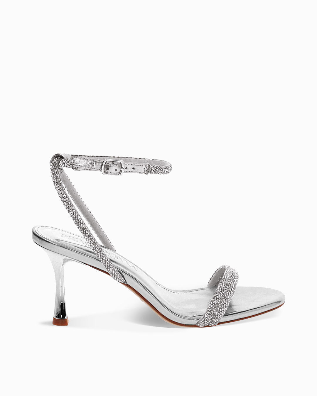 Sandali argento con tacco 7,5 cm