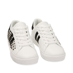 Sneakers bianco con borchie, Primadonna, 222623012EPBIAN035, 002a